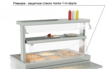 Защитное стекло полки 1-го яруса Atesy Ривьера (1120мм)