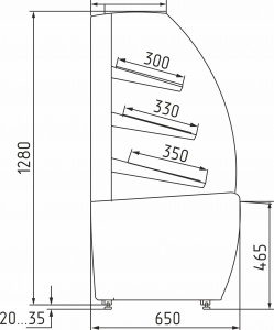 Витрина хлебная Carboma Flandria K70 N 0,9-1 LIGHT Bread (со стеклом)