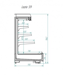Стеллаж охлаждаемый Italfrigo Lazio S9 1250 (гастрономическая)