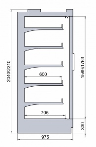 Холодильная витрина Carboma Atrium G120 SM 1,5-2 (статика, открытая) 3004 (снято с производства)