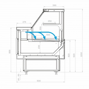 Холодильная витрина Carboma Palm 3 GC95 SM 2,0-1 (версия 2.0) с боковинами