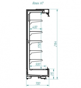 Охлаждаемый стеллаж Italfrigo Rimini H7 BOX 1250 Д (гастрономическая)
