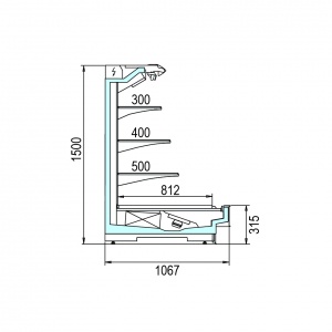 Полувертикальная горка Arneg LISBONA P LF 105 H150 2500