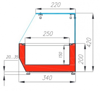 Витрина для ингредиентов пиццы Carboma A30 SM 1,6-G (7 GN1/4)