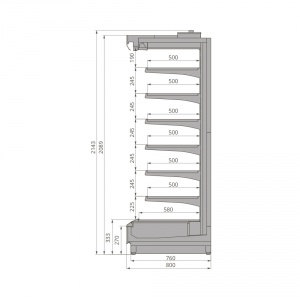 Холодильная горка Brandford TESEY 2080 Slim Portable 125