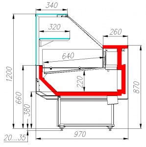 Холодильная витрина Palm 2 GC95 SM 1,2-1 (ВХС-1,2 Carboma)