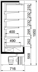 Холодильная горка Ариада Crosby (Кросби) ВС 1.70А-2500 (гастрономическая, встройка)